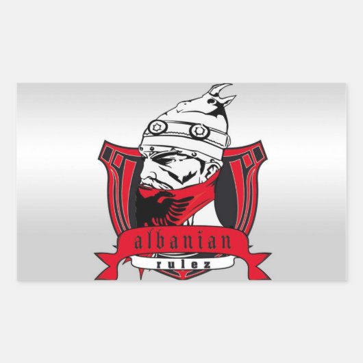 Albanian Rulez Aufkleber Rechthoekige Sticker (Voorkant)