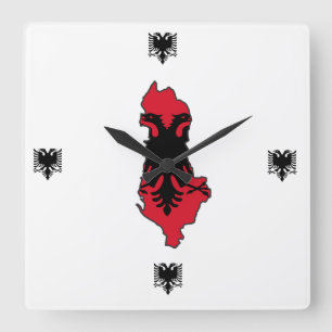 Albanian Wall Clock Vierkante Klok