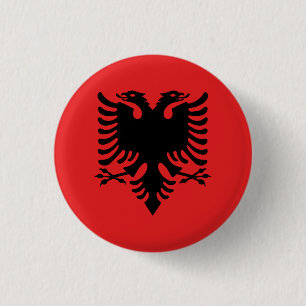 Albanië (Albanees) Vlag Ronde Button 3,2 Cm