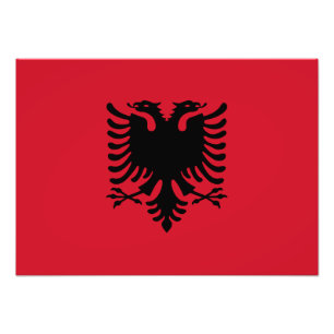 Albanië - Albanese vlag Foto Afdruk