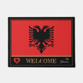 Albanië & Albanese vlag matten/sport Welkom Deurmat (Voorkant)