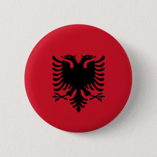 Albanië - Albanese vlag Ronde Button 5,7 Cm