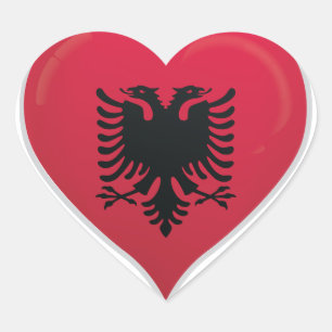 Albanie amour drapeau orgueil autocollant coeur