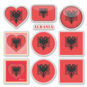 Albanie autocollants & drapeau albanais, coeur/spo (Devant)