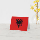 Albanie Carte pour notes du drapeau (Fleur jaune)