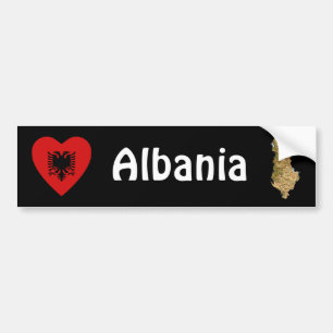 Albanie Coeur du drapeau + Sticker pare-chocs