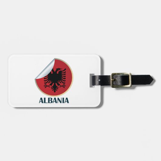 Albanië Double Headed Eagle Embleem Bagagelabel (Voorkant horizontaal)