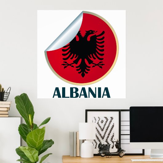 Albanië Double Headed Eagle Embleem Poster