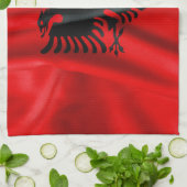 Albanie Drapeau Serviettes de cuisine (Plié)