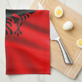 Albanie Drapeau Serviettes de cuisine (Quart Plié)