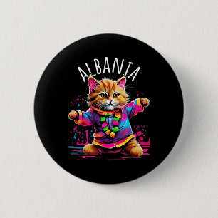 Albanië Eigenzinnige Grappige Schattigee Kleurrijk Ronde Button 5,7 Cm