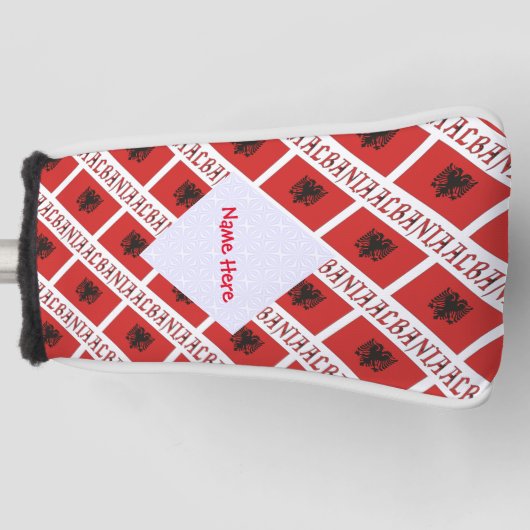 Albanië en Albanese vlag betegeld rood personalise Golfheadcover (Voorkant)
