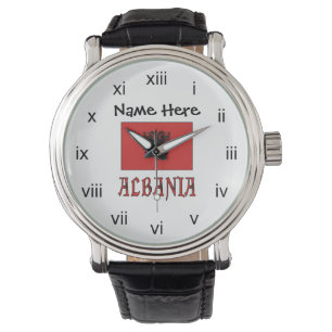 Albanië en Albanese Vlag Gepersonaliseerd Horloge