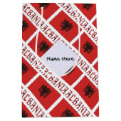 Albanië en de Albanese vlag gepersonaliseerde meda Medium Cadeauzakje (Voorkant)