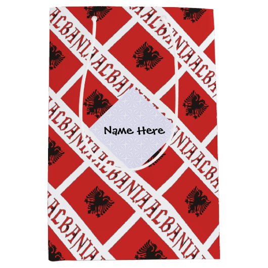 Albanië en de Albanese vlag gepersonaliseerde meda Medium Cadeauzakje (Voorkant)