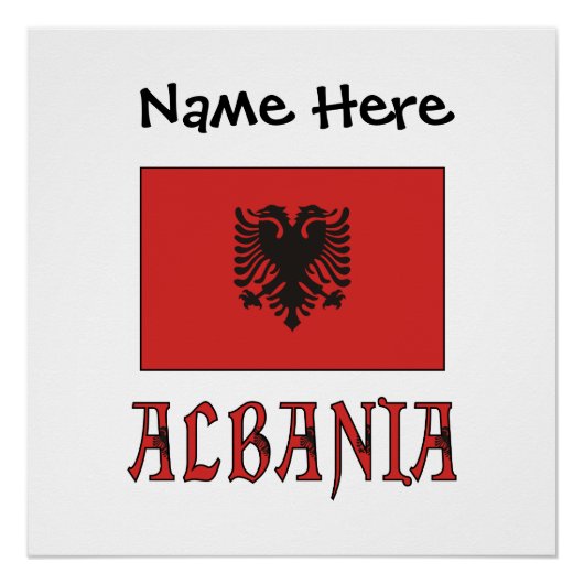 Albanië en de Albanese vlag met Jouw naam Perfect Poster (Voorkant)