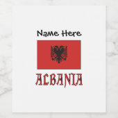 Albanië en de Albanese vlag met Jouw naam Wijn Etiket (Enkel label)