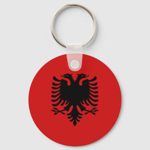 Albanië Fisheye Flag Sleutelhanger