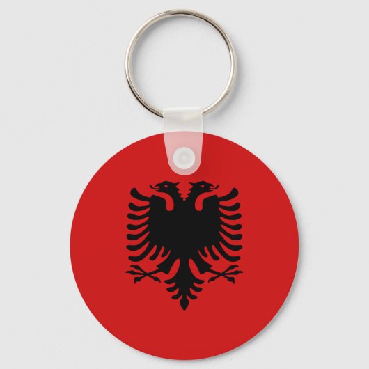 Albanië Fisheye Flag Sleutelhanger (Voorkant)