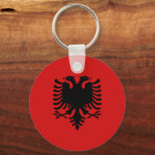 Albanië Fisheye Flag Sleutelhanger (Voorkant)