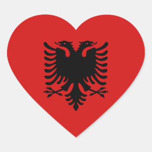 Albanië Flag Heart Sticker