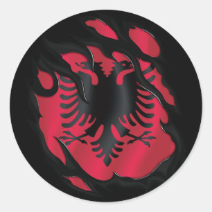Albanië Gekopieerde vlag Ronde Sticker