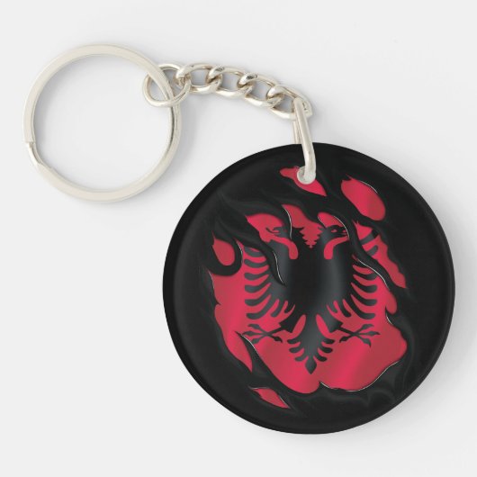 Albanië Gekopieerde vlag Sleutelhanger (Voorkant)