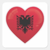 Albanië Love Icon Vierkante Sticker (Voorkant)