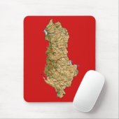 Albanië Map Mousepad Muismat (Met muis)