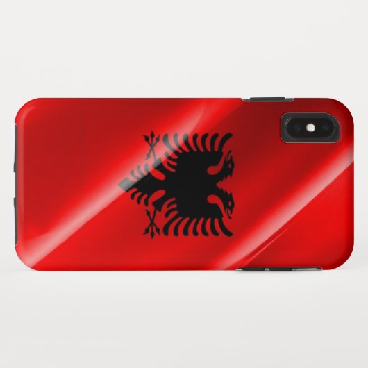 Albanië met zwendelvlag - Case-Mate iPhone case (Achterkant (horizontaal))