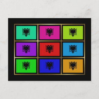 Albanië Multihue Flags Briefkaart