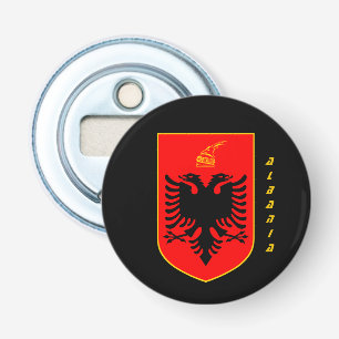Albanië Partij bottelaar, Albanese wapenkat Button Flesopener