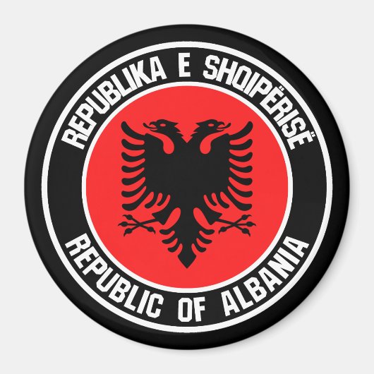 Albanië Round Emblem Magneet (Voorkant)