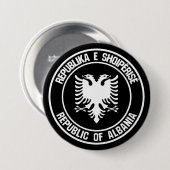 Albanië Round Emblem Ronde Button 7,6 Cm (Voorkant /achterkant)