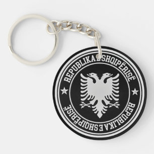 Albanië Round Emblem Sleutelhanger