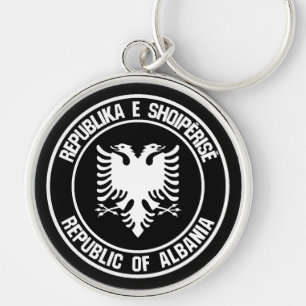 Albanië Round Emblem Sleutelhanger