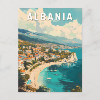 Albanië Travel Art Vintage Briefkaart