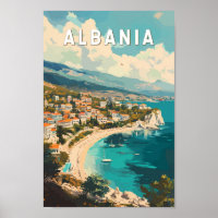 Albanië Travel Art Vintage