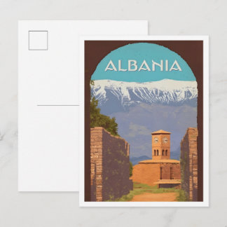 Albanië Vintage Kunst Reizen Briefkaart
