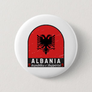 Albanië vlag Embleem Ronde Button 5,7 Cm