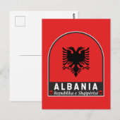Albanië vlag Embleem verhit Briefkaart (Voorkant / Achterkant)