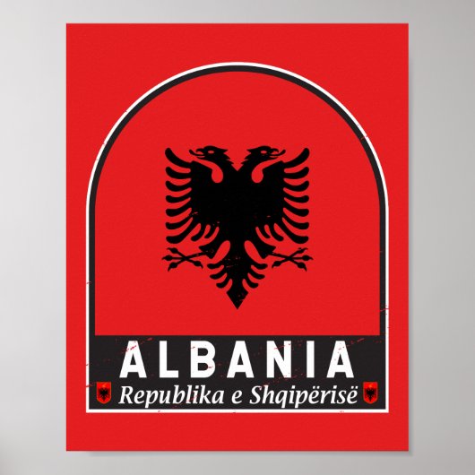Albanië vlag Embleem verhit Poster (Voorkant)