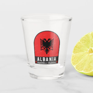 Albanië vlag Embleem verhit Shot Glas