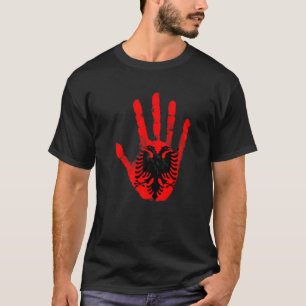 Albanië Vlag Hand Albanese Republiek Balkan T-shirt