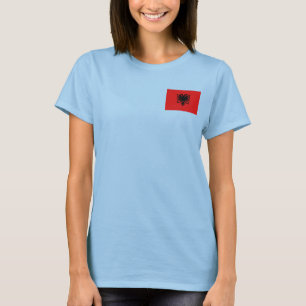 Albanië vlag + kaart T-Shirt