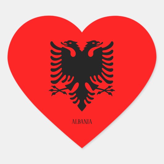 Albanië Vlag Patriotic Hart Sticker (Voorkant)