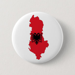 albanië vlag plattegrond silhouet ronde button 5,7 cm