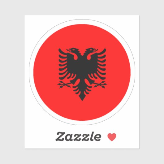 Albanië Vlag Ronde Sticker (Vel)