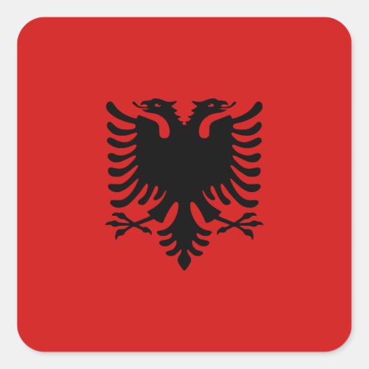 Albanië-vlaggen Vierkante Sticker (Voorkant)