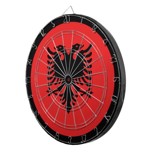 Albanië Vlaggendartboard en Albanees/spelboard Dartbord (Voorkant Rechts)